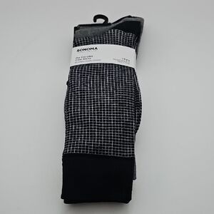 Sonoma Black and White Dress Socks with Textured Design